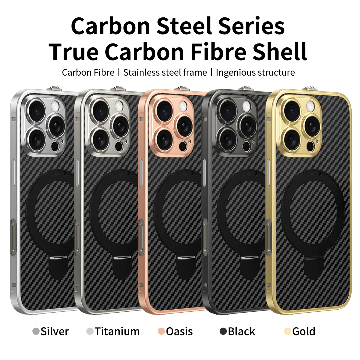 Модный чехол для телефона с невидимым кронштейном в металлическом каркасе iPhone 15