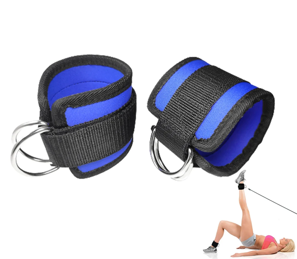 

2pcs Cable Ankle Straps D-Ring Ankle Cuffs Adjustable Gym Glutes Legs Strength Workout Accessories Foot Support Padded Men Women
