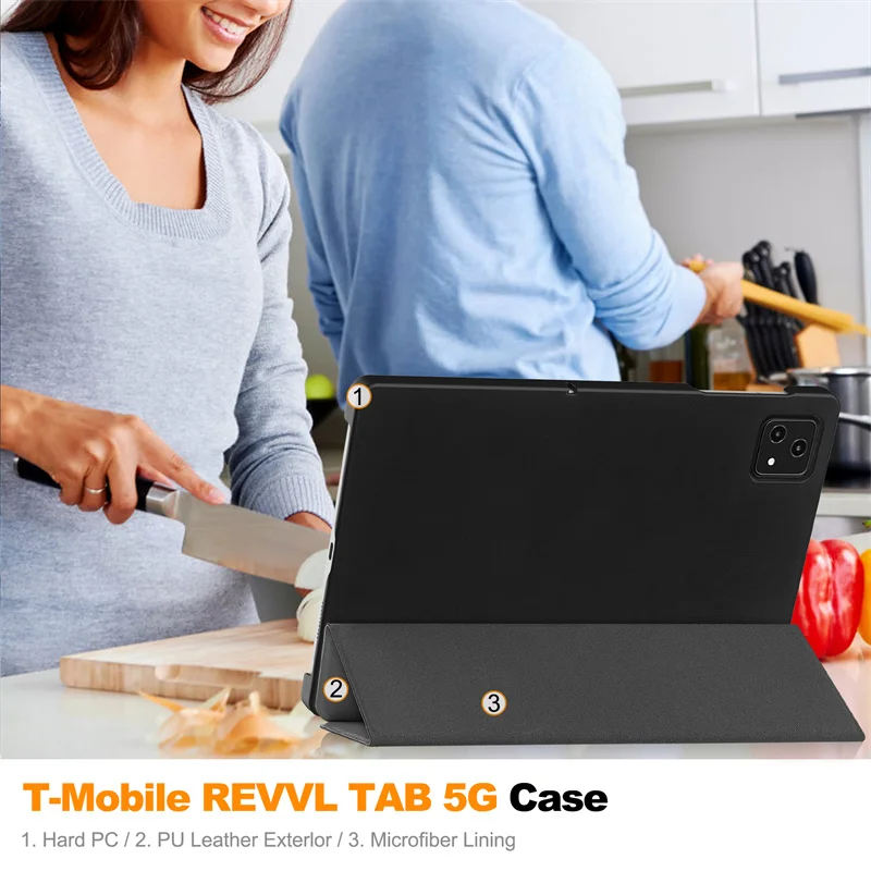 Для T-Mobile REVVL TAB 5G 10 36 &quotтройная Магнитная Кожаная подставка жесткий смарт-чехол