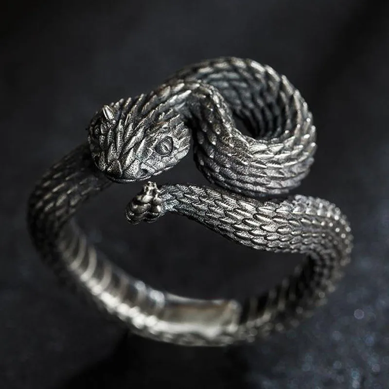 

Women's Fashion Rattlesnake Open Ring Small Cute Retro Motorcycle Party Punk Domineering Accessories Cool Hip Hop Jewelry