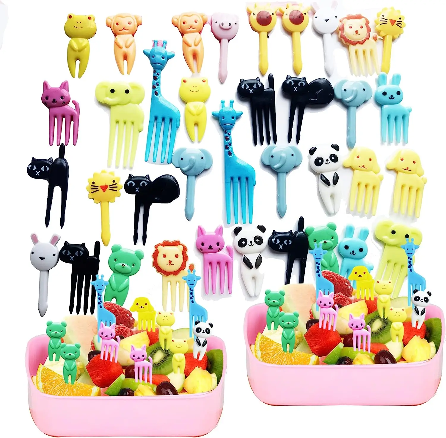 

Animal Fruit Food Picks Bento Box Picks Mini Cartoon Animal Food Toothpicks Lunch Bento Forks Picks for Kids