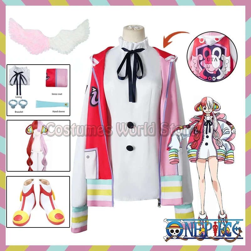 

Костюм для косплея из аниме One Piece Red Uta женское милое платье Униформа Хэллоуин куртки для вечеринок пальто платья костюм для женщин и девочек
