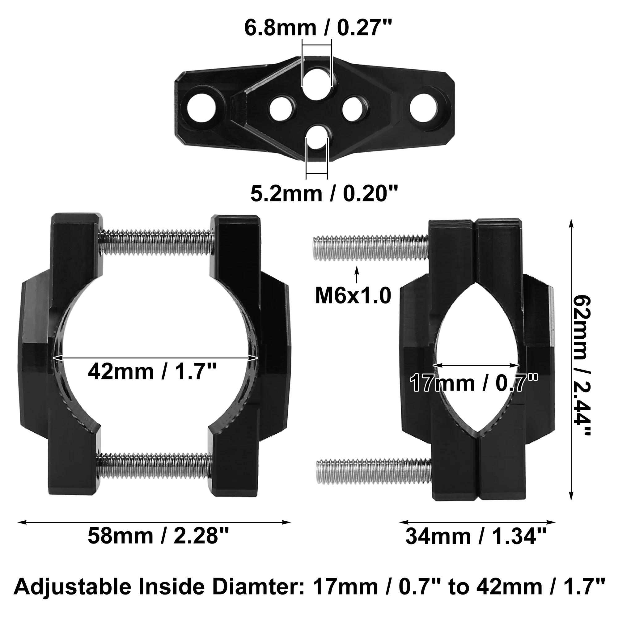 Крепление на руль от 17 до 32 мм, регулируемый удлинитель зеркала заднего вида, кронштейн для внедорожного прожектора для мотоцикла, скутера