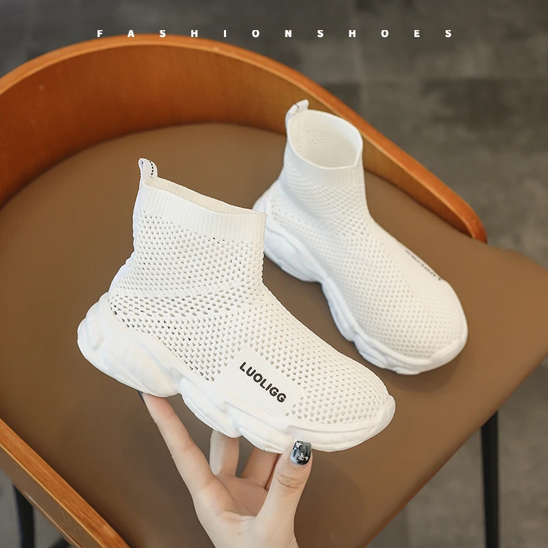 

Кроссовки для маленьких девочек, всесезонные, сетчатые, стрейчевые, носки, детская обувь для девочек, кроссовки, детская обувь для мальчиков...