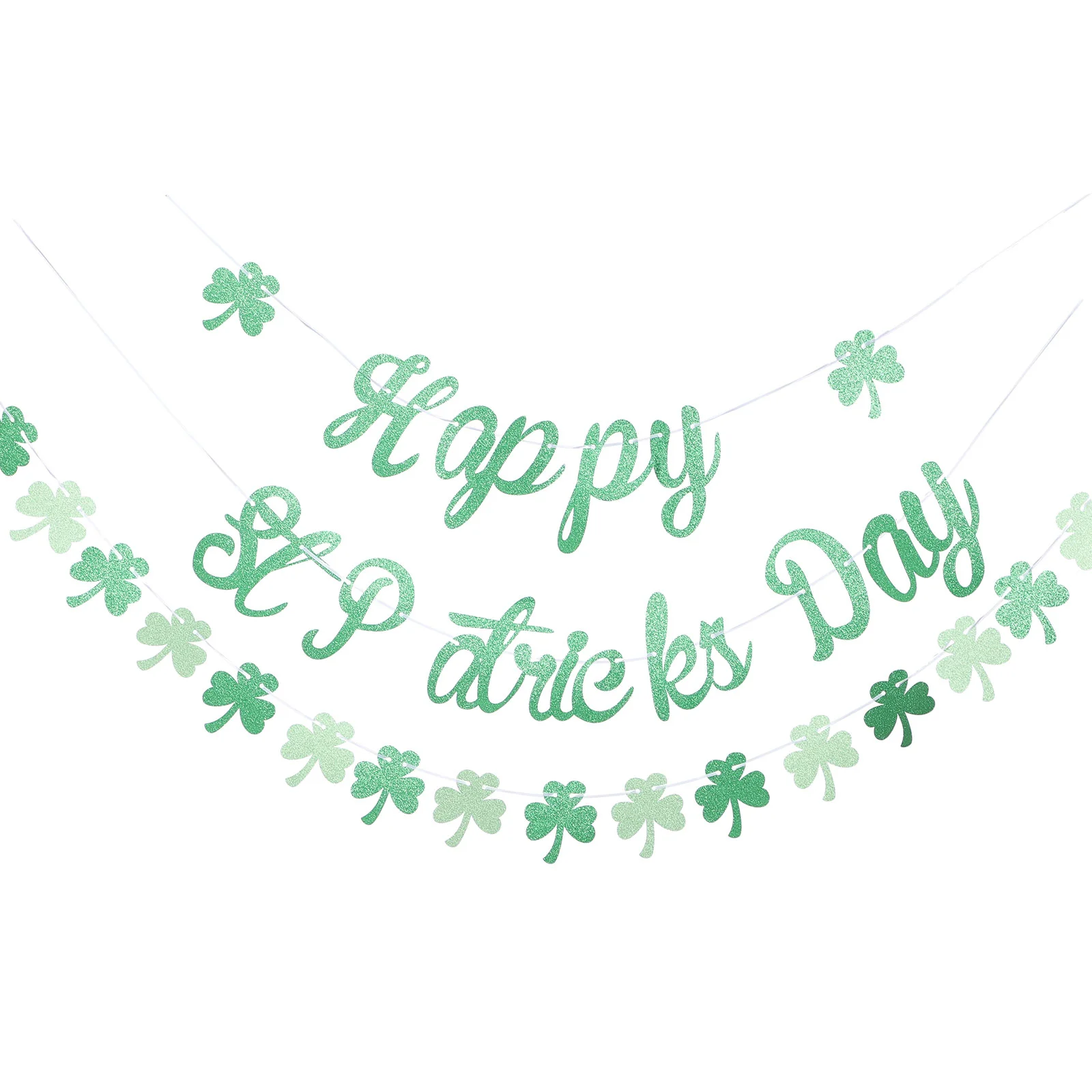 

Day Patrick S Party Decor St Pendant Banner Bunting Shamrock Hanging Decorations Flag Patricks Banners Green Supplies Glitter