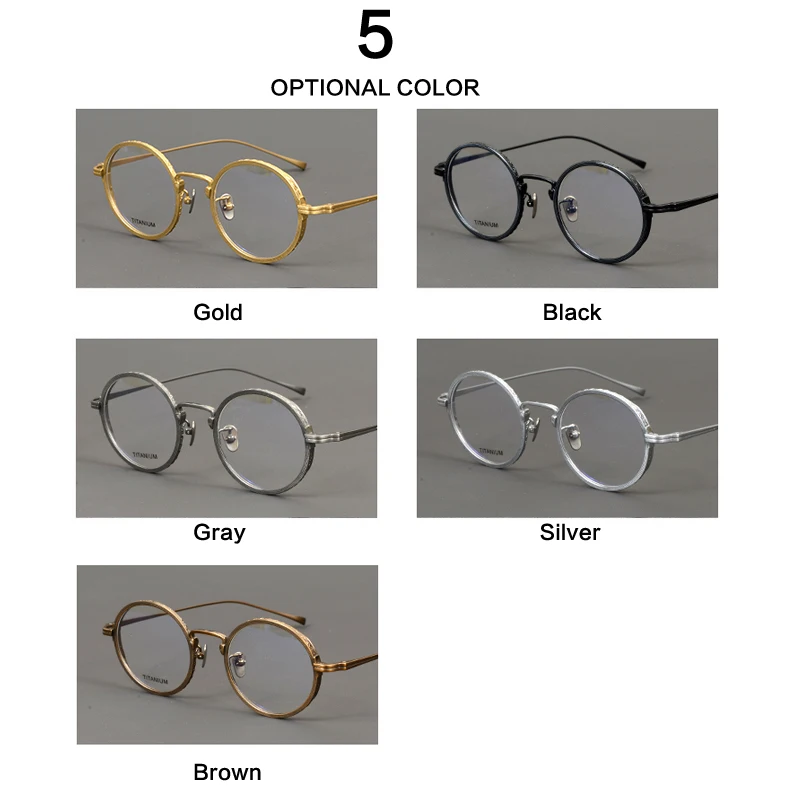 Оправа для очков из чистого титана в ретро-стиле мужчин и женщин круглые очки по