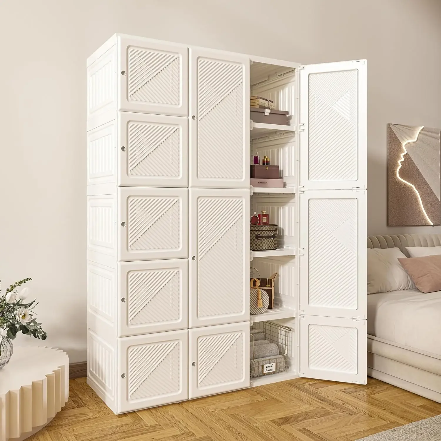 Детский органайзер для хранения одежды складной пластиковый шкаф с магнитной