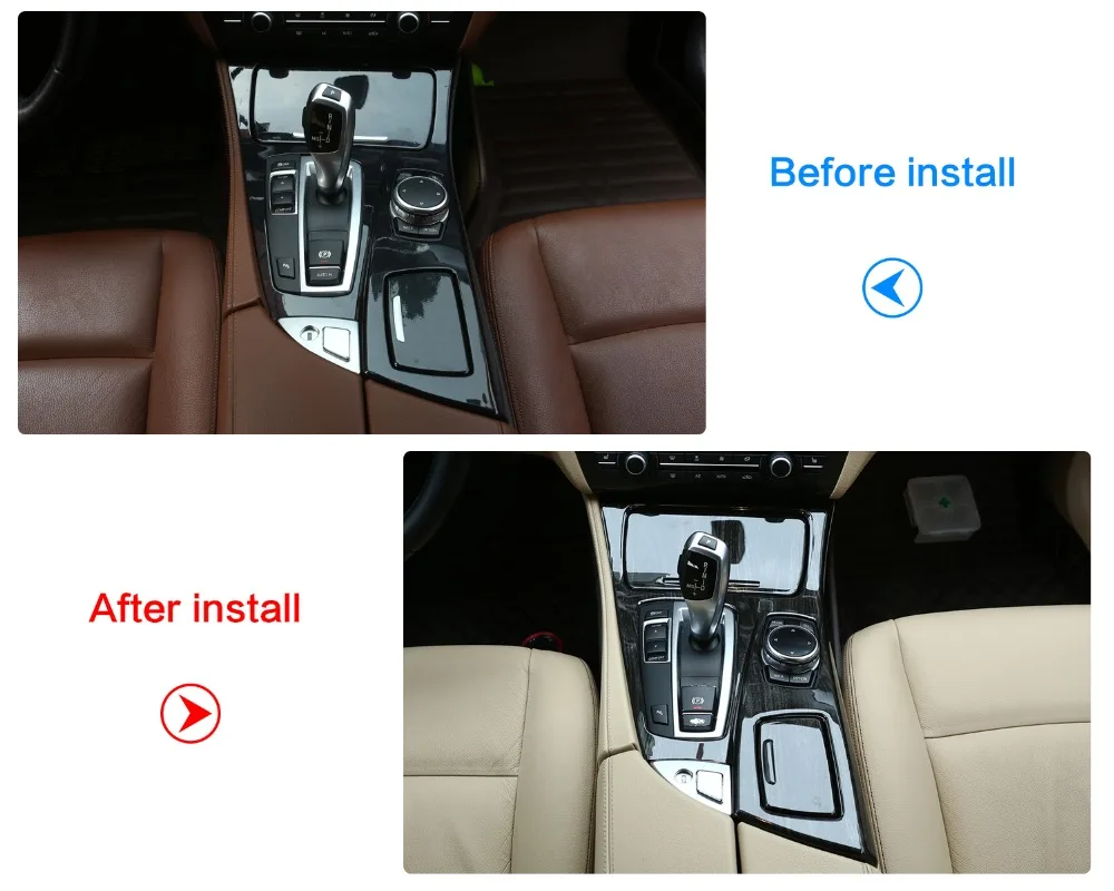 

Black Ash Wood ABS Center Console Gear Shift Panel Cover Trim Car Accessories For BMW 5 Series F10 520li 525li 530li 2011-2017