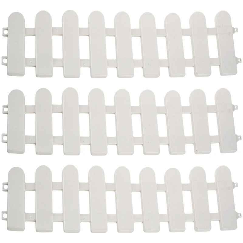 

3Pc 50X13cm White Plastic Tree Fence Courtyard Indoor Garden Fence Kindergarten Flower Garden Vegetable White Decor