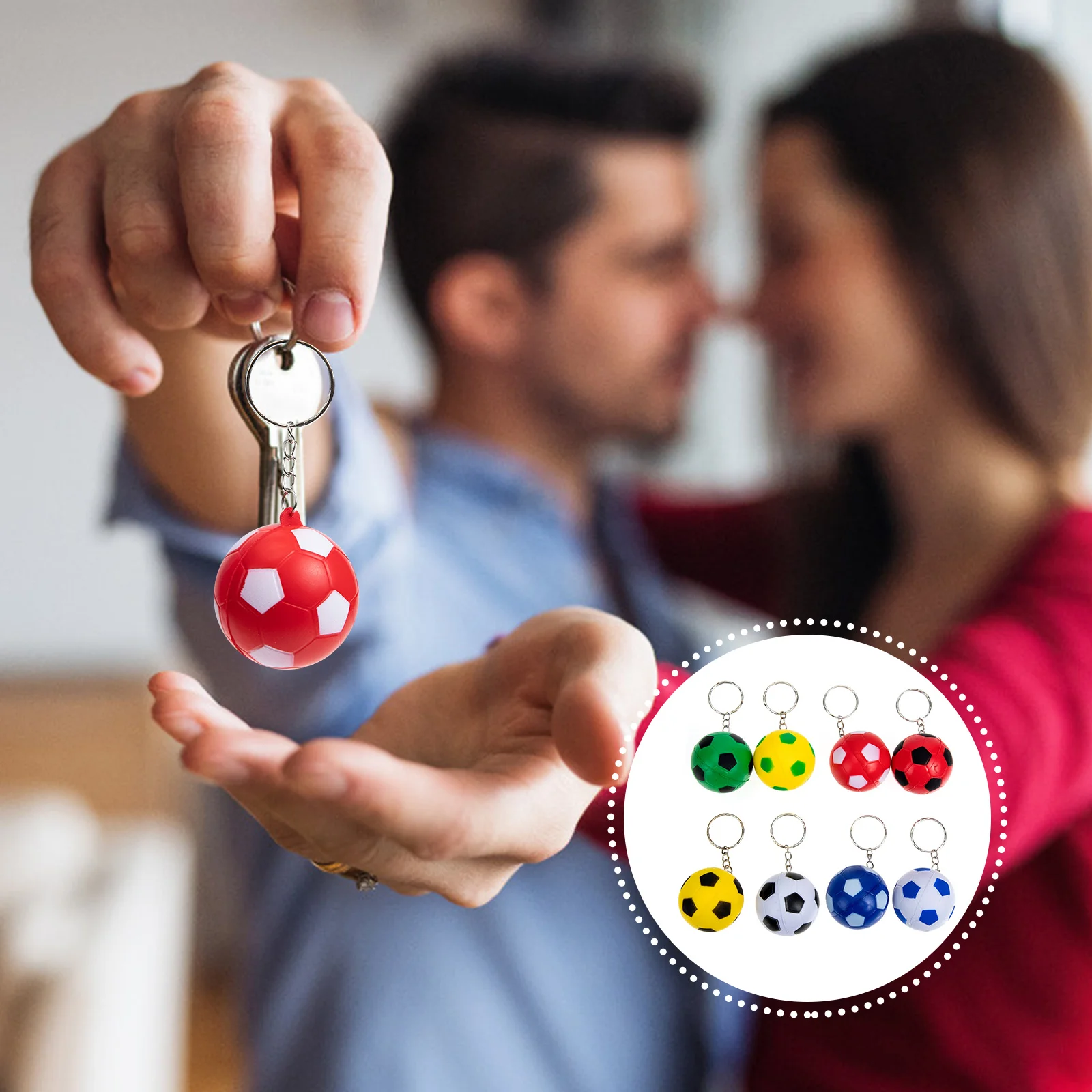 

8pcs Soccer Keychains Football Gifts Football Key Rings Sports Party Favors