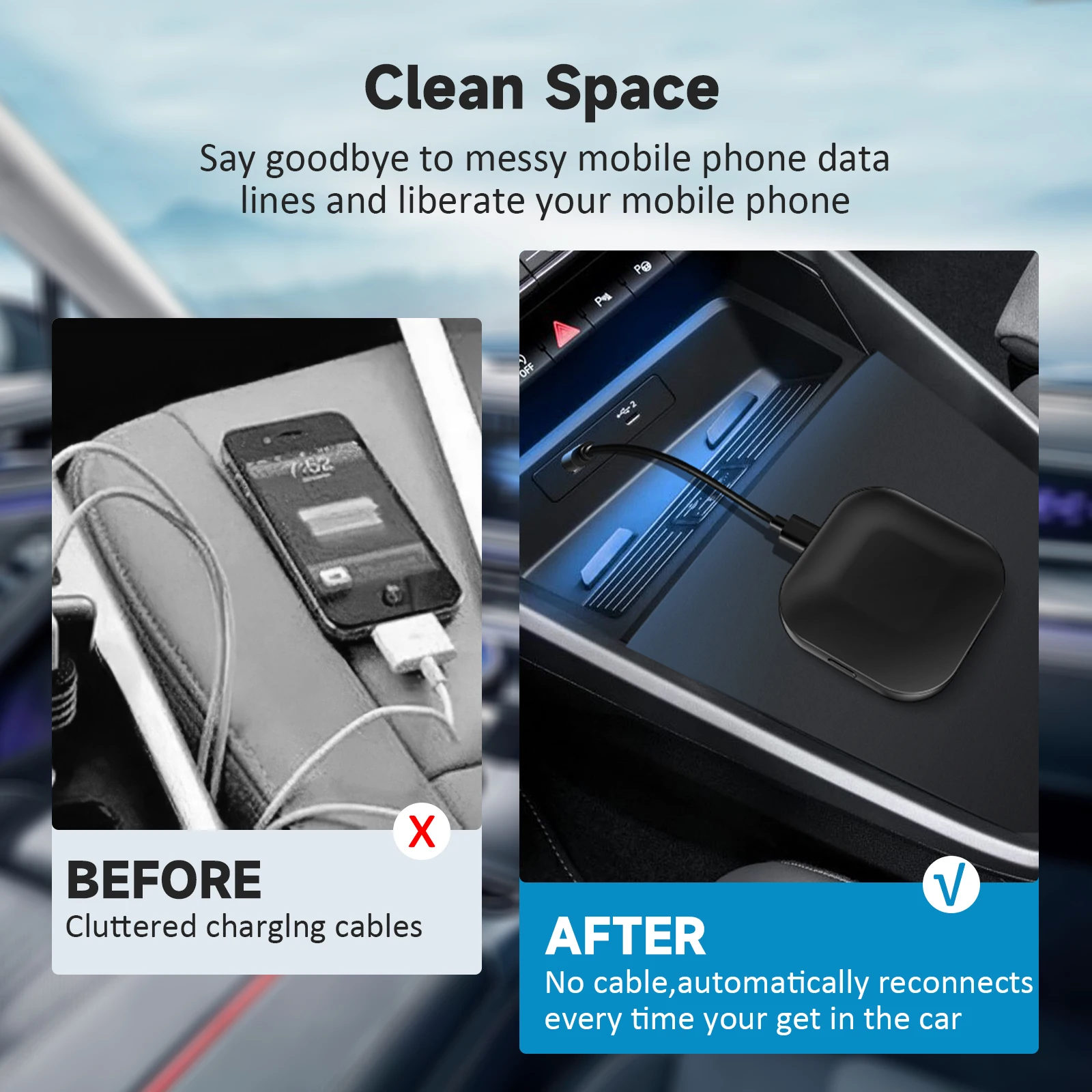 Lerand Wireless CarPlay Android Auto Adapter Ai Box Magic Поддержка Legacy Car Control Автомобильное зеркало