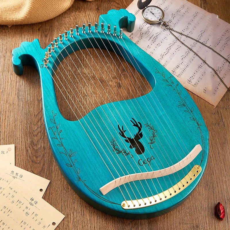 Chinese Wooden Harp Lyre Professional Traditional Portable Harp Miniature Music Tool 21 String Intrumentos Mucicales Music Gifts enlarge
