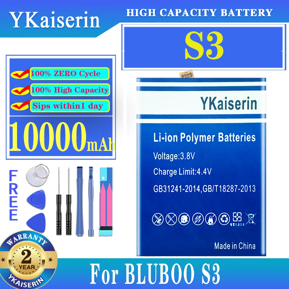 

YKaiserin 10000mAh Replacement Battery for BLUBOO S3 Mobile Phone Batteries
