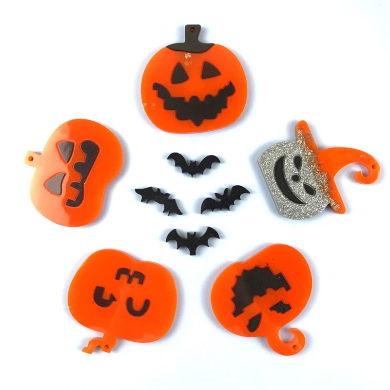 Хэллоуин тыква призрак летучая мышь брелок смола формы серьги кулон силиконовая