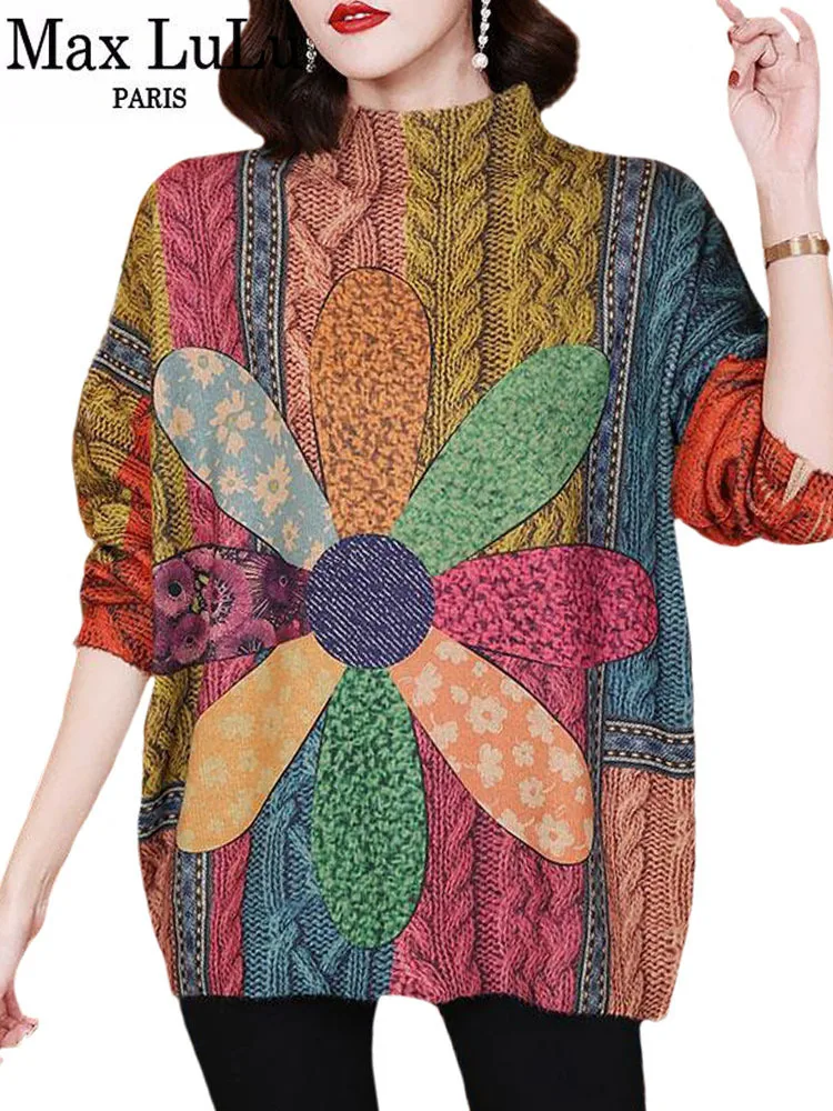Max LuLu корейский зимний модный вязаный пуловер женские свободные теплые
