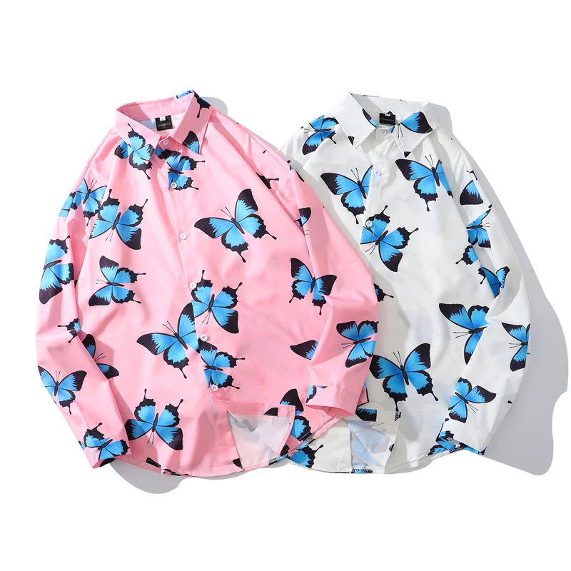 

Рубашка мужская с длинным рукавом, с принтом бабочки, 2XL