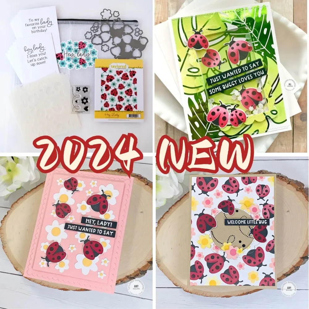 Скрапбукинг Goodly Божья коровка и цветы Металлические штампы для трафарета Форма