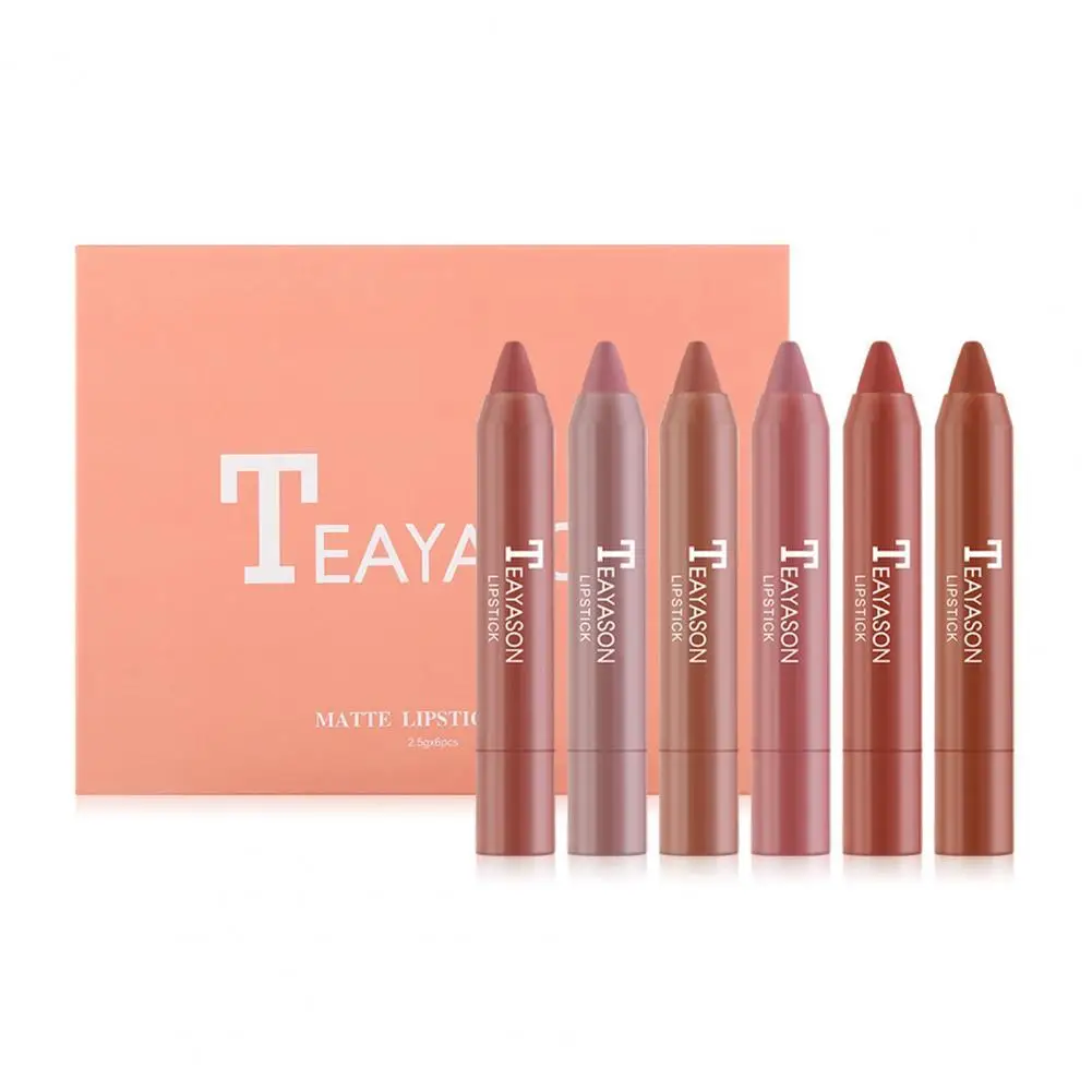 

6 шт./корт. Практичные Карандаши для губ, универсальный портативный Карандаш для губ, однотонный карандаш для губ