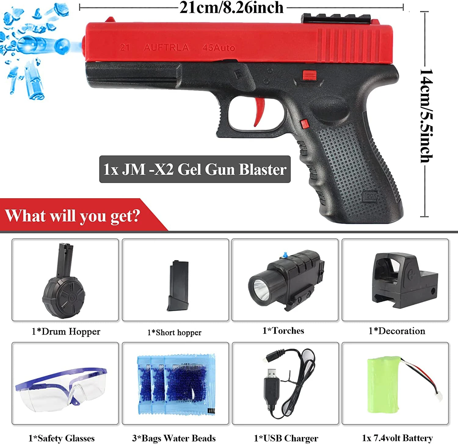 Гелевый пистолет Blaster X2 Electric Ball Highly Assembled Toy for Outdoor Activities Games Water Beads Guns Kids on.