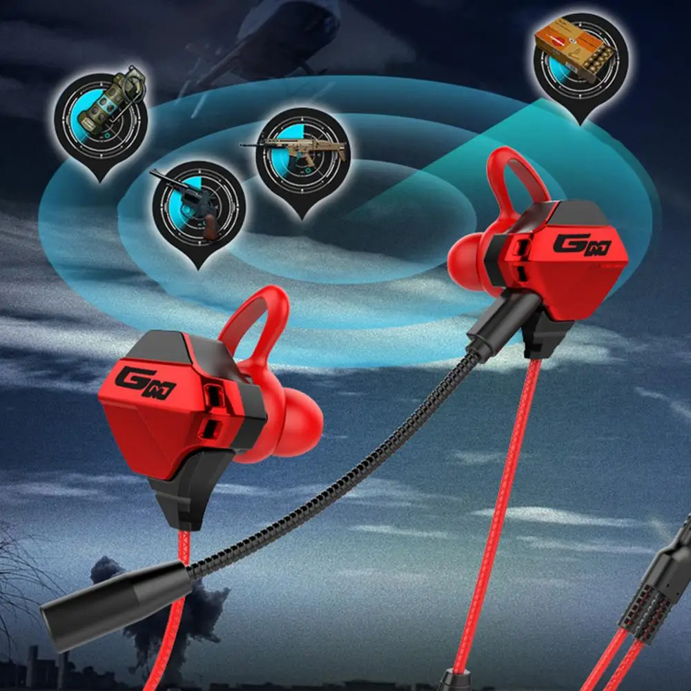 

Wired Earphone Stereo Surround Music Game Call Function Portable Wire Control Headset In-ear Gaming Earphone With Microphone