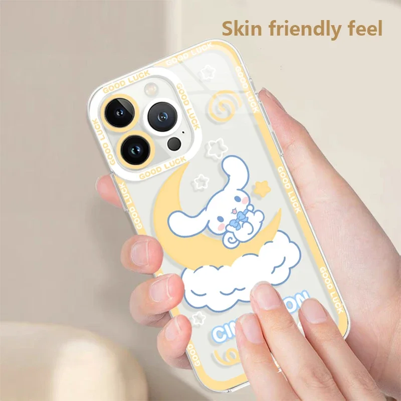 Силиконовый ударопрочный чехол Sanrio Kuromi Cinnamoroll для iPhone 16 14 11 Pro Max 13 12 Mini XR XS X 8 7 6 6S Plus