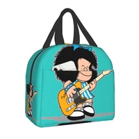 mafalda playing her guitar lunch bag men women cooler warm insulated lunch box for kids school