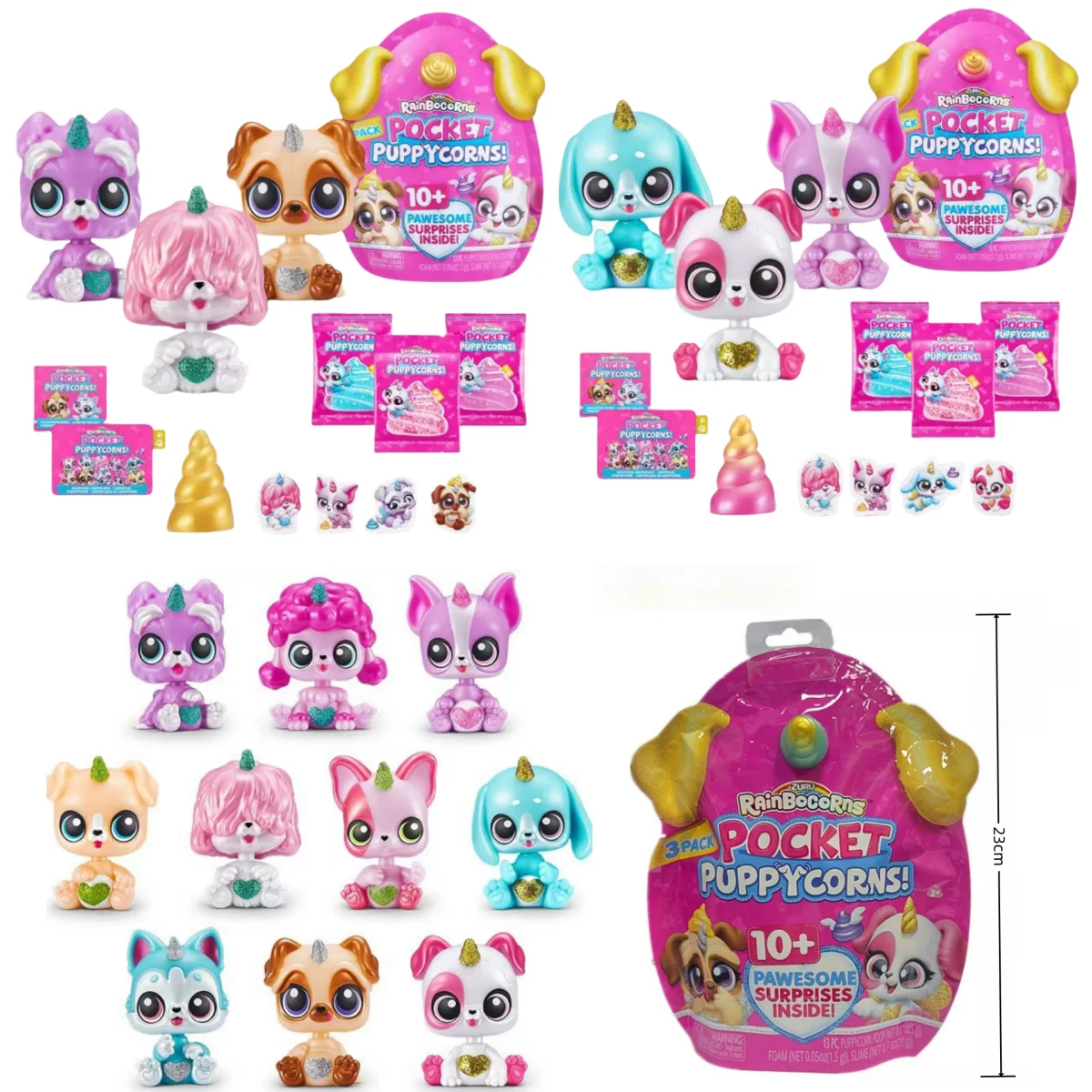 Фото Rainbocorns яйцо карманная собака слепая коробка Puppycorns 10+ потрясающий сюрприз внутри облачная волна волны волшебная мини-качающаяся фигурка кукла детская игрушка №1