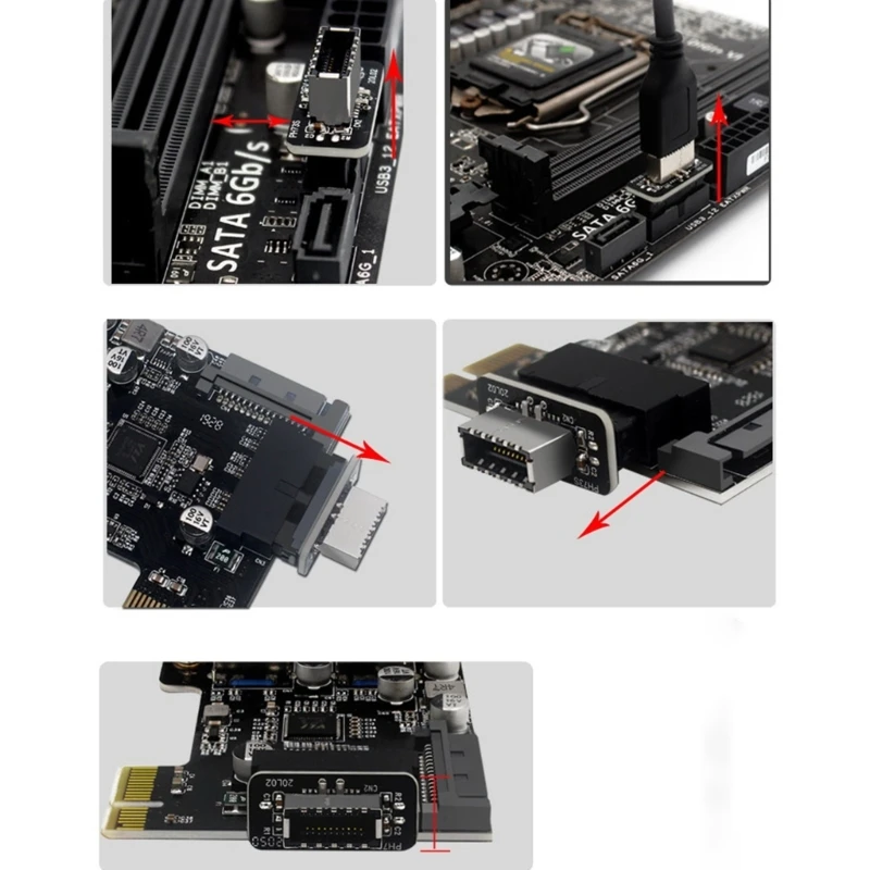 Фото Адаптер RGEEK USB3.0 19P 20P К Вертикальной Установке Типа E, Вращение На 90 Градусов Для Настольных ПК, Компьютерные Аксессуары №2