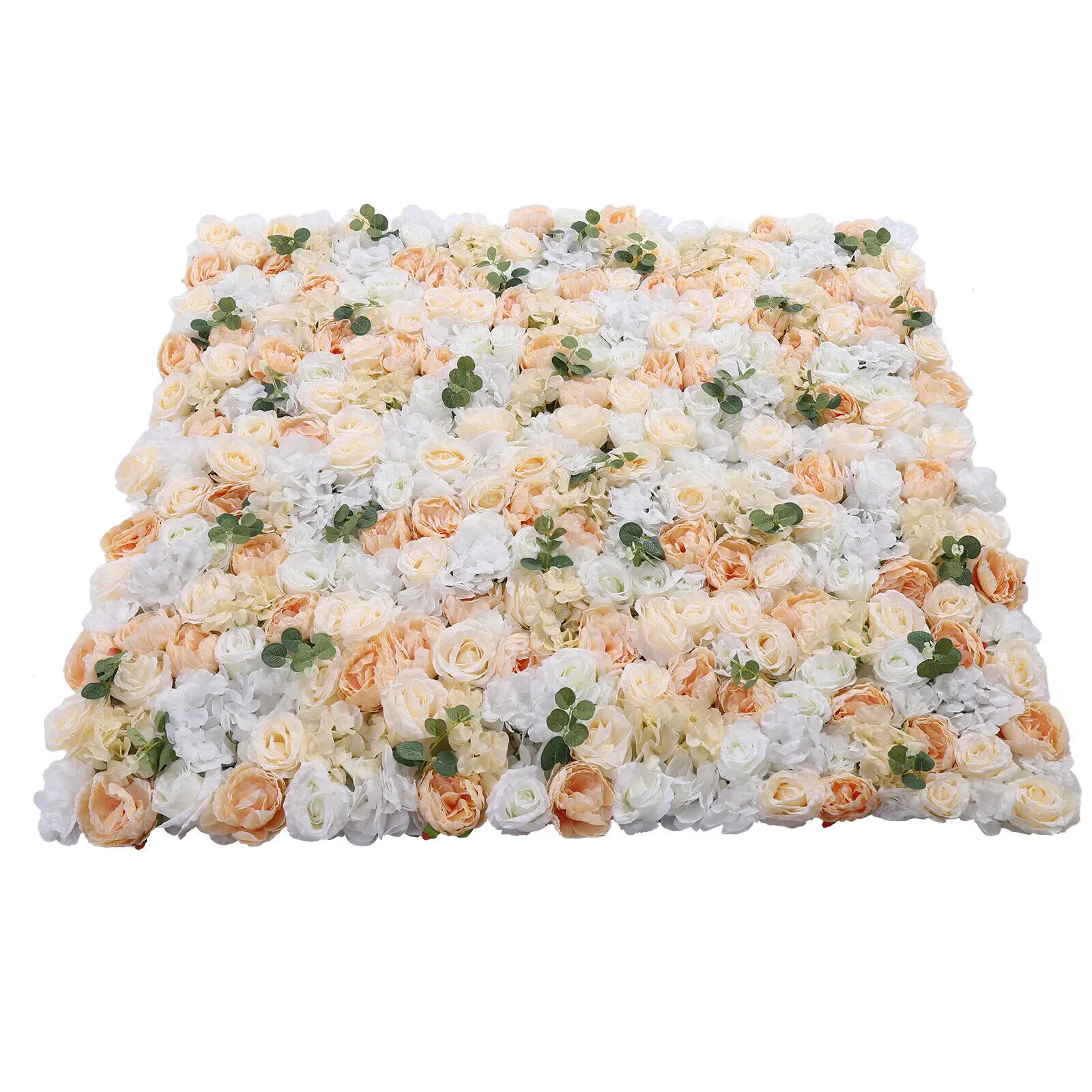

6* Silk Hydrangea Rose Artificial Flower Wall Panel For Wedding Decor