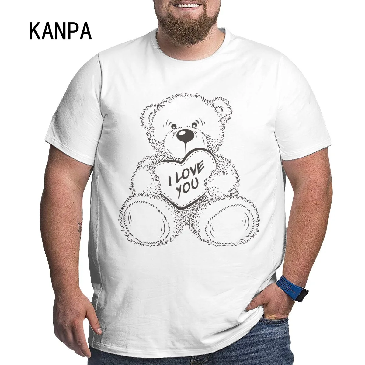 

Mens Oversized Fit Short Sleeve T-shirt With Dropped Shoulder Loose Hip Hop Fitness T Shirt Summer Tops Tees White 6xl Bear 5XL
