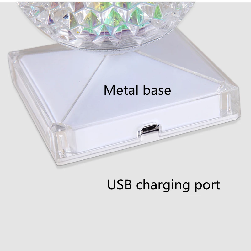 Светодиодная креативная Хрустальная настольная лампа с USB-зарядкой