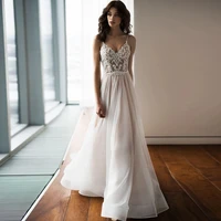 chenxiao wedding dresses a line v neck sleeveless bohemia lace classic bridal gowns elegant white brides dress vestido de novia