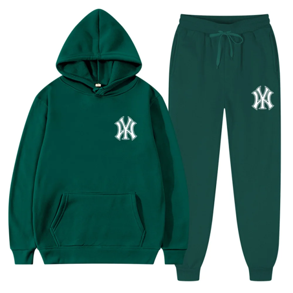 

Autumn Winter Trend Solid Color New In Fleece Hoodies Moletom Tracksuits For Men Fashion Sport Jogging Sweatshirt Sweatpant Sets