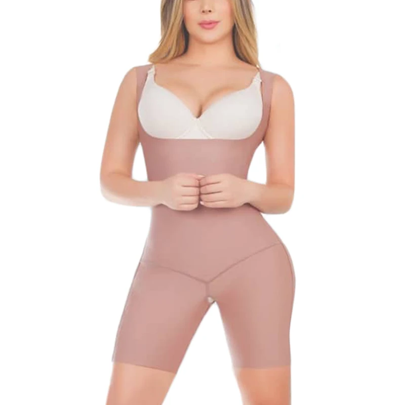 

Open-chest Sleeveless Onesie Seamless Shapewear With Wide Straps Waist Trainer Body Shaper Tummy Slimming Butt Lifter Shaper