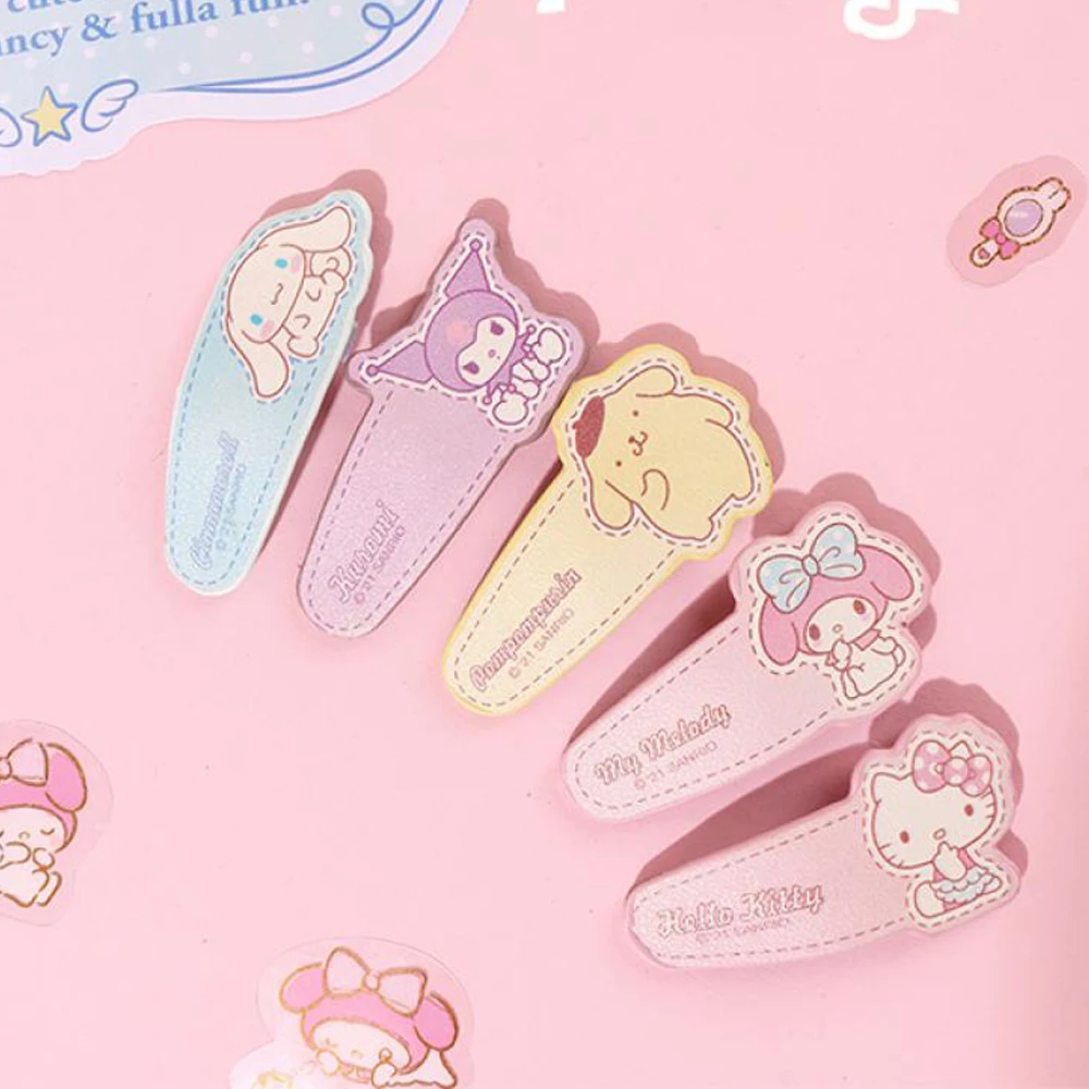 

2Pcs Kawaii Anime Sanrioed Cinnamoroll My Melody Kuromi Hair Clip Cute Student Bang Clip Kt Cat Girly Heart Accessories Gift
