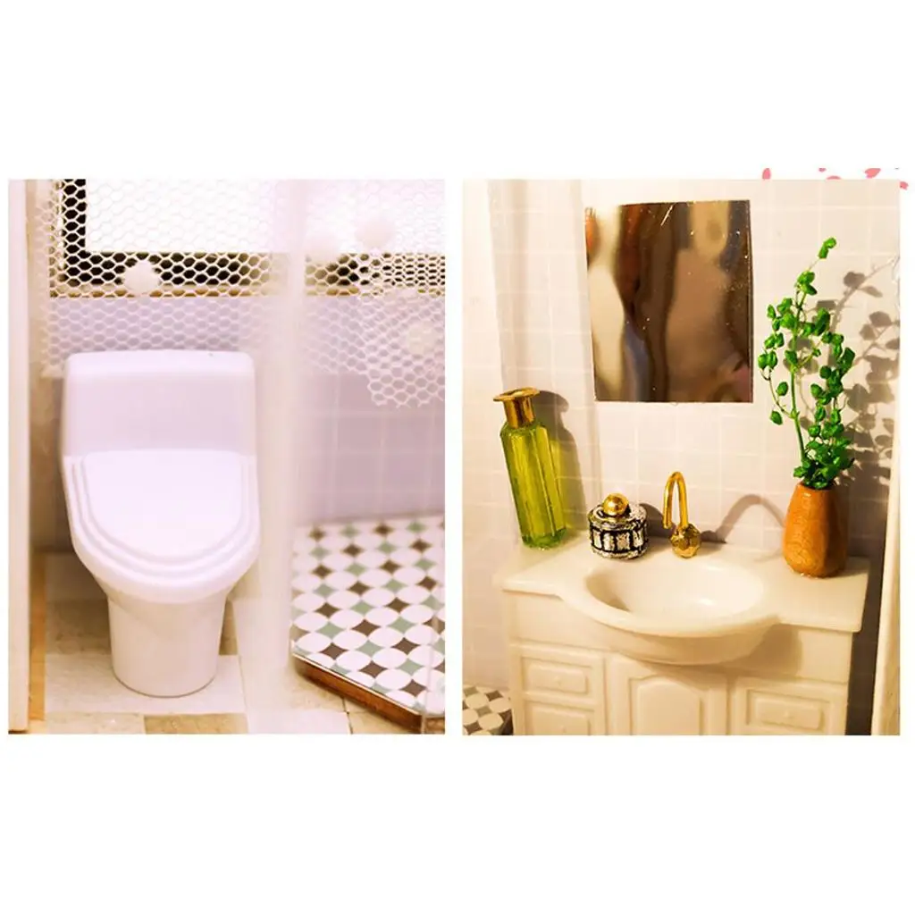 

Creative Dollhouse with Realistic Furniture Wooden Dollhouse with