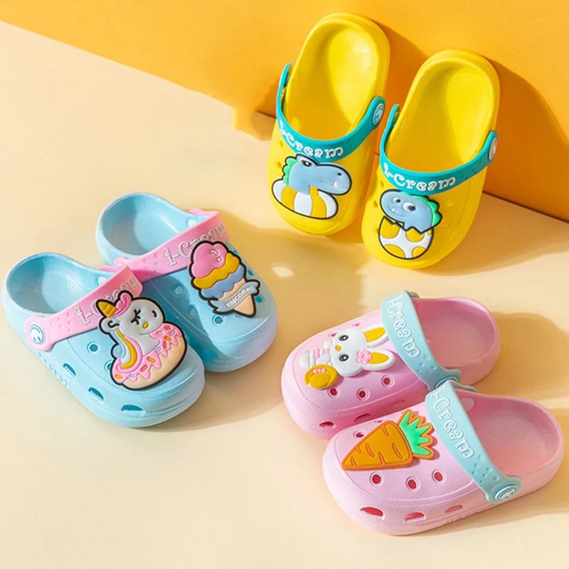 Baby Bunny Slippers Summer Toddler Shoes Girl Pantunflas Cartoon Boys Funny Slippers Outdoor Beach Sandals Kids Slides 1-6 Years