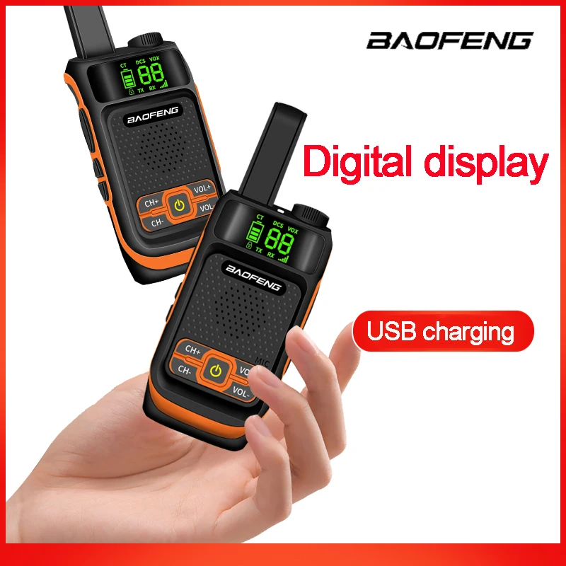 2PCS BAOFENG T19 FRS/GMRS Radio Long Range Rechargeable Two Way Radio Handheld Hzm Mini Walkie Talkie PMR 446 Radio Comunicador