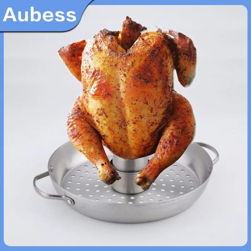 

Outdoor Roasting Holder Vertical Chicken Roaster Durable Vegetables Grilling Pan High Quality Stainless Steel Hot Wholesale