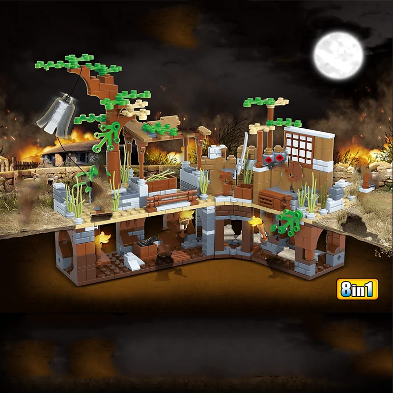 

Military series World War Tunnel Warfare Military Build Scene Weapon Equipment Soldiers Figures Building Blocks Toys Gifts