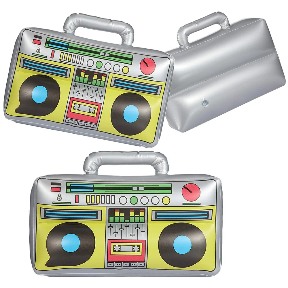

90s Party Decorations Inflatable Boombox Radio Player Toy Balloon Hippie Disco Beach Party Kids Toy Prop Accessory