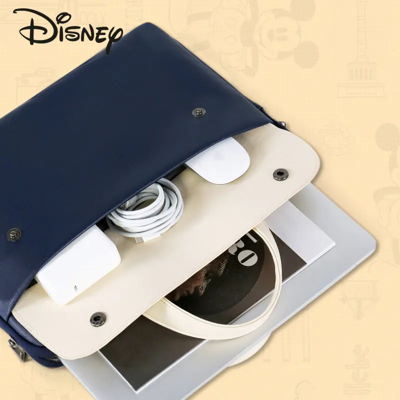 Disney Mickey New Computer Bag Fashion High Quality 13 14 15 Inch Laptop Shoulder Bag Cartoon Solid Color Portable Business Bag