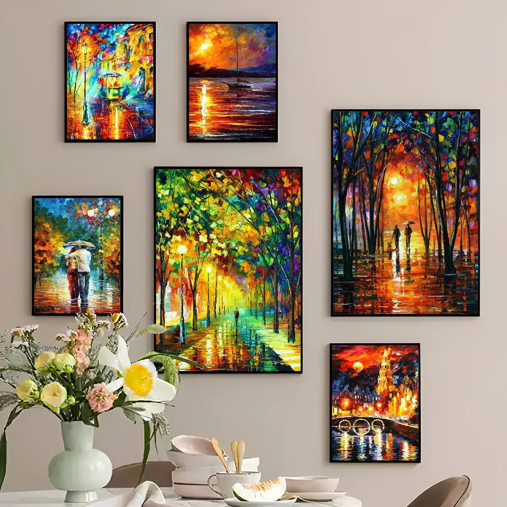 L-leonid Afremov масла фильмы липкие постеры белая бумага наклейка Сделай Сам комната