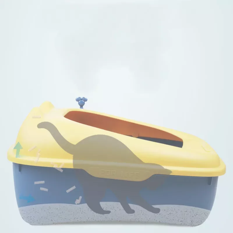 

2023New Semi-enclosed cat litter box cat toilet pet supplies high border anti-splash cat litter box large cat litter shovel