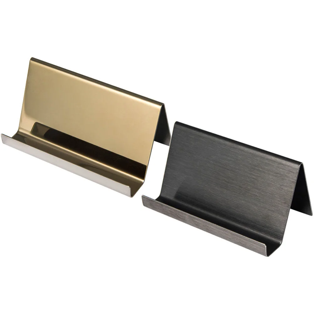 

2Pcs Business Cards Holder Desktop Card Base Business Base Metal Card Holders Card Display Holder