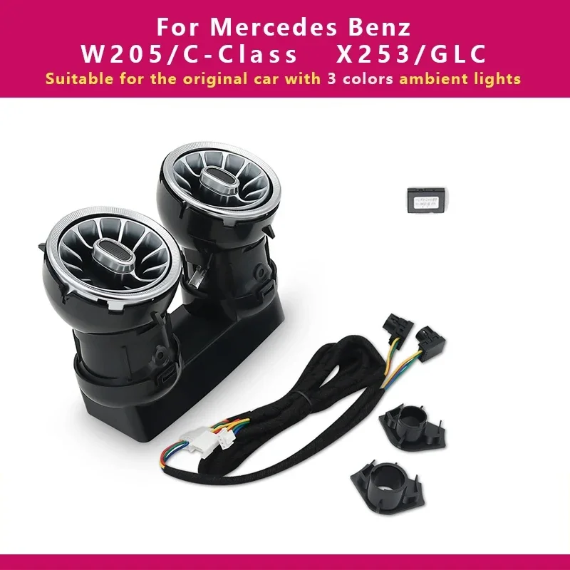 

3/64 цвета для Mercedes-Benz Ambient Light GLC Class Coupe W205 C43 C63 X253, светодиодный передний вентиляционный динамик, декоративный светильник, модернизация