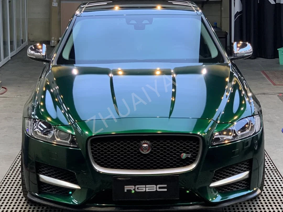 ZHUAIYA Глянцевая алюминиевая лесная зеленая виниловая оберточная пленка яркая 1 52*18