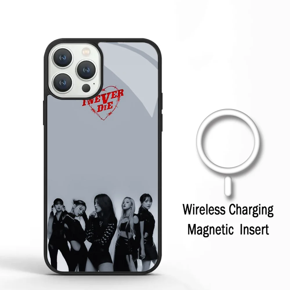 Kpop GI DLE Gidel чехол для телефона IPhone 11 12 13 14 15 Plus Pro Max зеркальный акриловый Magsafe с