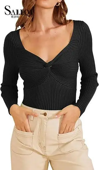 

Women Autumn and Winter Long Sleeve Pullovers Bodysuit Pullover Sexy Solid Sweater Top 2023