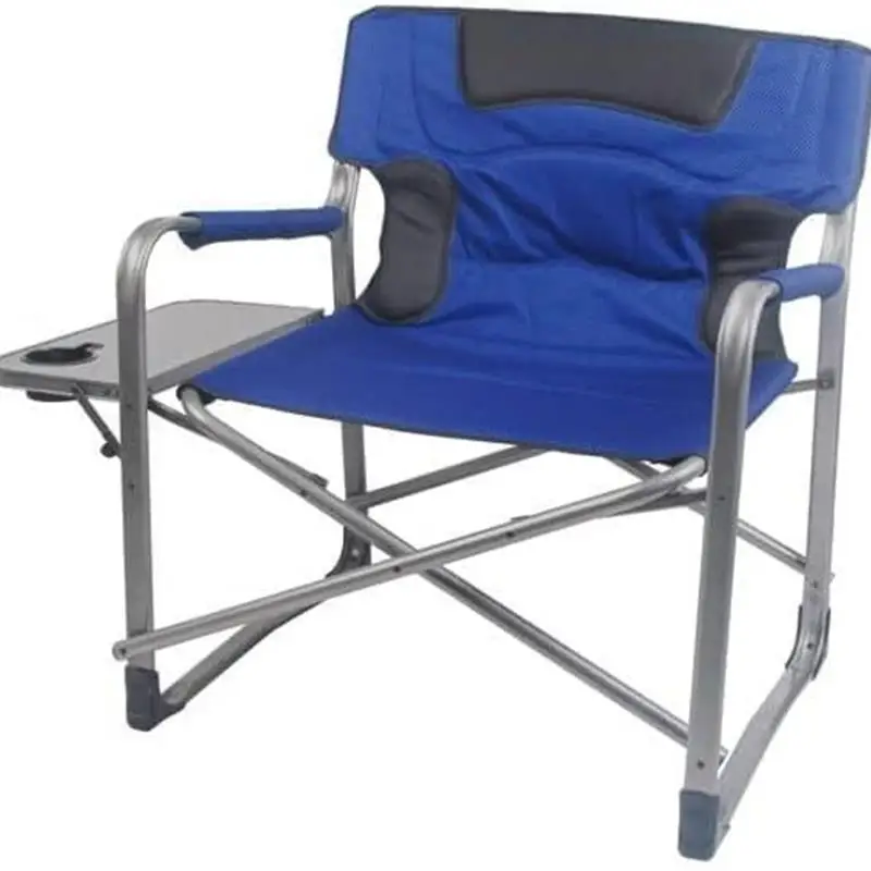 Director Chair,Outdoor Chair,Deck Chair,Foldable,Side Table,Camping,Blue,Adult